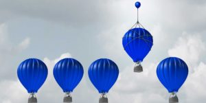 Luchtballonnen blauw